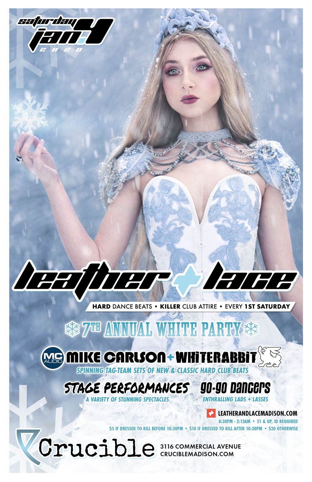 Leather + Lace: 7th-Annual White Party – January 4th, 2020